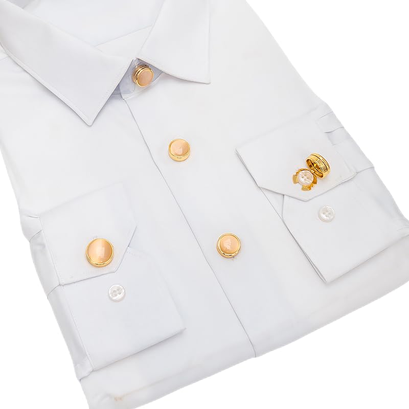 Image of Mens Button Covers Tuxedo Shirt Cufflinks Alternative | Fake cufflinks and alternative fashion jewelry accessories for mens formal business dress shirts suits and groomsmen