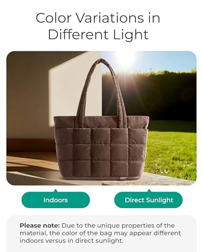 Image of BAGSMART Expandable Tote Bag for Women, Puffer Work Tote Handbag, Quilted Carry On Bag for Travel Gym