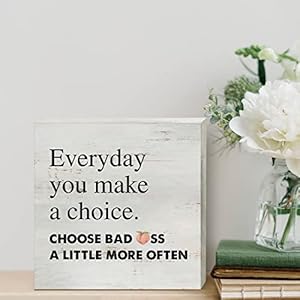 Inspirational Wooden Box Sign Desk Decor Everyday You Make a Choice Wood Block Plaque Rustic Box Sign for Home Living Room Shelf Table Decoration (5 X 5 Inch) Inspirational Wooden Box Sign Desk Decor Everyday You Make a Choice Wood Block Plaque Rustic Box Sign for Home Living Room Shelf Table Decoration 5 X 5 Inch