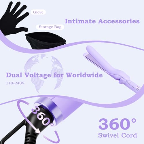 Image of Ufree 5 in 1 Curling Wand Set with Flat Iron, 0.35 inch-1.25 inch Ceramic Barrels