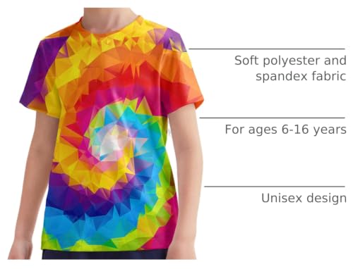 Image of Hgvoetty Boys Girls Graphic T-Shirts Kid 3D Casual Tops Tees for 6-16 Years | Youth Novelty Shirts, Bright Eye-Catching Design, Lightweight and Soft Material, Suit for Daily Sport, Party and School Wear
