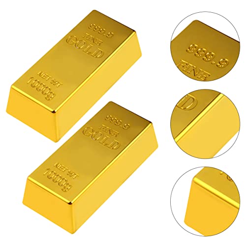Decoração de Barra de Ouro de Folha de Pirata: 2 Pcs de Ouro Barra de Porta de Ouro Barra de Ouro Pa