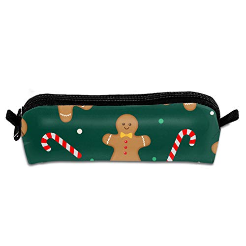 Preisvergleich Produktbild Weihnachten Lebkuchenmann Candyfood Und Trinken Federmäppchen Halter Reißverschluss Leinwand Federbeutel Tasche für Jungen Mädchen Kinder Jugendliche Jugendliche Student Frauen Männer