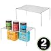 mDesign Juego de 2 estantes de cocina – Soportes para platos individuales...
