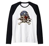 pirate jolly roger bandiera uomo donna bambini teschio e ossa incrociate maglia con maniche raglan