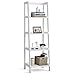 GOPLUS Etagère de Rangement, Étagère Echelle à 4 Niveaux de Rangement, Bibliothèque pour Bureau, Salon, Chambre d'Étude, 44 x 34 x 140CM Blanche