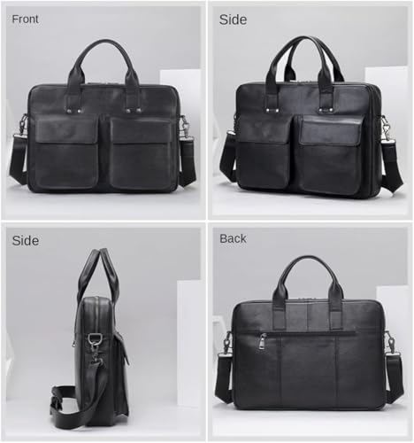 Men Genuine Leather Briefcase Convertible 15.6 Inch Laptop Messenger Bags Handbag Multifunctional Business4