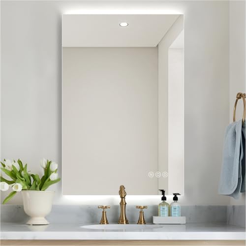 nolsia LED Bathroom Mirror 30"x 36", Top & Bottom/Left &