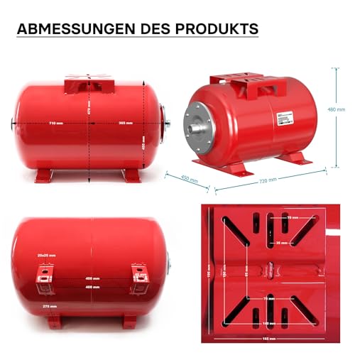 100L Pressure Tank Vessel Expansion for Domestic Waterworks Pump EPDM-Membrane Drinking Water