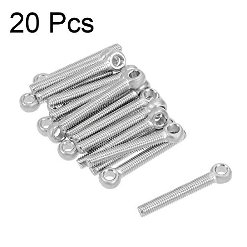 Image of uxcell M5 x 35mm 304 Stainless Steel Machine Shoulder Lift Eye Bolt Rigging 20pcs