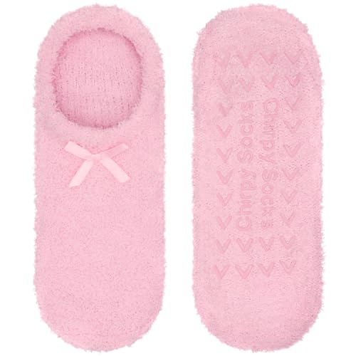 Image of BambooMN Women's Soft Fuzzy Cozy Footies Travel Home Non-Slip