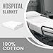 Lenenz Cotton Blended Hospital Patient Bath Blanket, Bed Bath Sheet, Lightweight Sheet Blankets, (White, 70 x 90'')