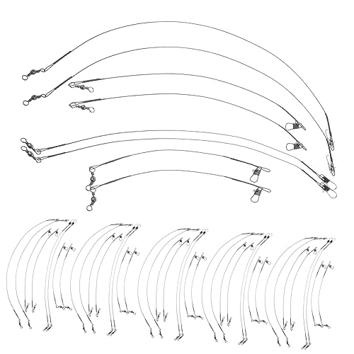 GRIRIW 100pcs Fishing Leaders Wire Wire Swivel Design Fishing Strings for Leaders