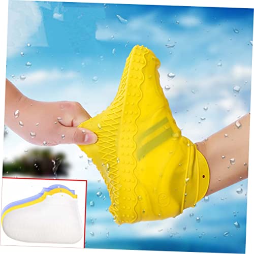 Cubrecalzados reutilizables de silicona Happyyami para lluvia, 3 pares, impermeables y antideslizantes, para ciclismo y uso al aire libre miniatura 2