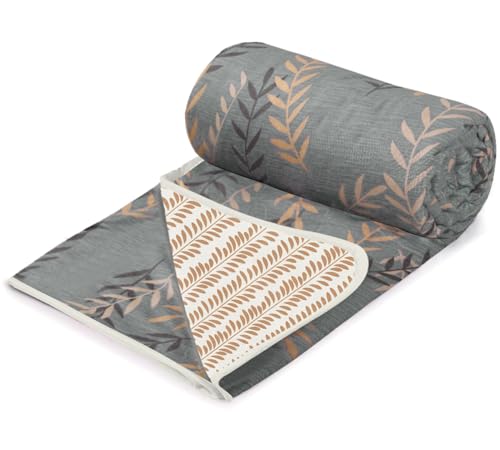 Image of Homestan Reversible All Season Cotton Feel Dohar for Single Bed,Soft Light Weight AC Blanket /Comforter for Summer /Winter /Monsoon (58x86 Inches, Fern Night)