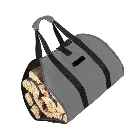 lazyfun Bolsa de leña de gran capacidad Durabilidad Oxford Tela Bolsas de almacenamiento portátiles para acampar al aire libre Senderismo Bolsa de madera portátil para viajes en la naturaleza