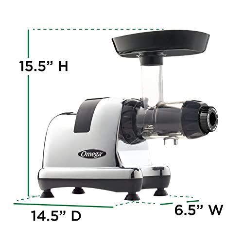 Omega J8006Hdc Cold Press Juicer Machine, Vegetable And Fruit Juice Extractor And Nutrition System, Triple-Stage Slow Masticating Juicer, 200 W, Chrome #TOP4