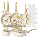 CHEFOLLA Sartenes Antiadherentes 15 Piezas, Bateria de Cocina, Juego de Sartenes de Induccion, Juego de Ollas y Sartenes,...