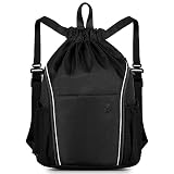 Atarni Drawstring Gym Backpack String Bag - Water-Resistant Nylon Large Compartment Storage Sackpack