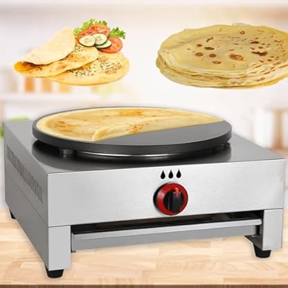Crêpe-Maker ohne Rand, tragbare Pfannkuchen-Grillplatte mit 16-Zoll-Kochfläche, antihaftbeschichtete Grillpfanne zum vielseitigen Zubereiten von Crêpes, Blintzes, Pfannkuchen, Eiern und mehr