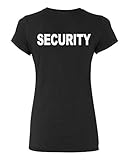 Tee Hunt Security Women's T-Shirt Bouncer Police Event Staff Uniform Guard Shirt Black Medium