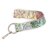 Buttonsmith Map Custom Lanyard - Customize with Your Text - Buckle and Flat Ring - Made in The USA