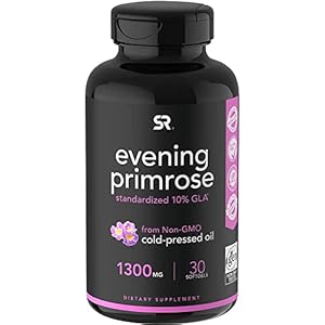Sports Research Evening Primrose Oil (1300mg) Cold-Pressed with No fillers or Artificial Ingredients, Non-GMO Tested…