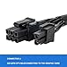 2 Pack of PCIE Power Cable for Corsair & Thermaltake & Rosewill Photon: 65CM, 8-Pin to 6+2 Pin, Male-to-Male GPU Cable Adapter Sleeved for ARESGAME Modular Power Supply, 18AWG, Black (25.5