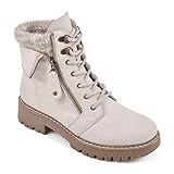 Cliffs by White Mountain Shoes Mandy Women's Casual Lace-up Ankle Boot, Winter Wht, 9 M