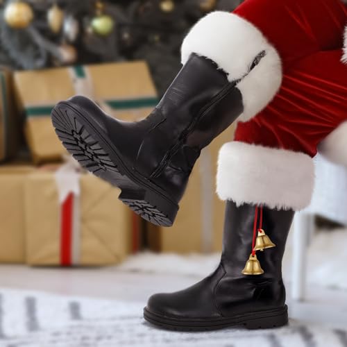 Wide Calf Boots Men's Christmas Santa Claus Boots Wide Calf Santa