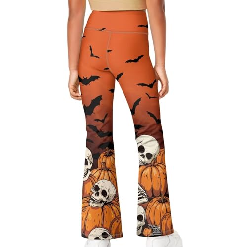 Image of Girls Leggings Floral Print High-Waisted Flared Pants 5-14 Years