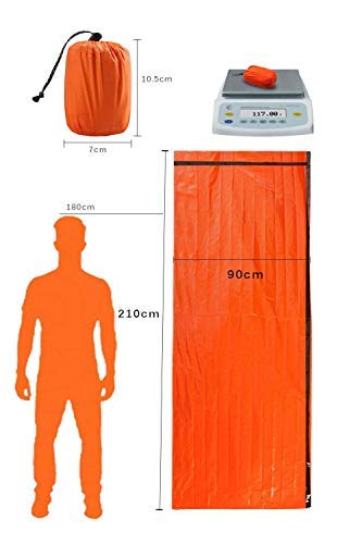 Miniatura 5 de Honyao Saco De Dormir Emergencia, Mantas Termica De Aluminio, Supervivencia Bivy Para Vivac, Cámping, Excursionismo, Trekking