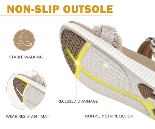 KuaiLu Womens Orthopedic Arch Support Sandals Summer Walking Beige Size 8.5 by KuaiLu - Used condition - Image 8
