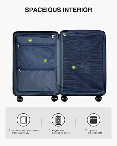 Luggex Carry On Luggage 22X14X9 Airline Approved - Expandable Polycarbonate Hardside Luggage With Spinner Wheels - 4 Metal Corner Hassle-Free Travel (Silver Suitcase) #TOP7