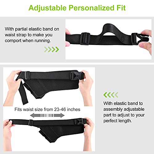 Waist Pack Sports Running Belt Pouch Bag With Water Bottle Holder And 2 Zipped Pockets For Iphone, Samsung Or Smartphones Hydration Packs For Man Women Workout Outdoors Climbing Cycling #TOP4