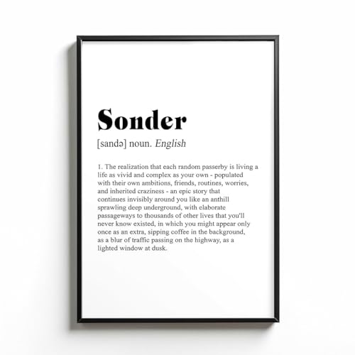 InkTitis Sonder Definition Poster - Inspiring Definition - Word Definition Wall Art - Minimalist Poster - Home Decor Wall Art - Digital Printable Art - Gift Ideas, 11”x17”, White