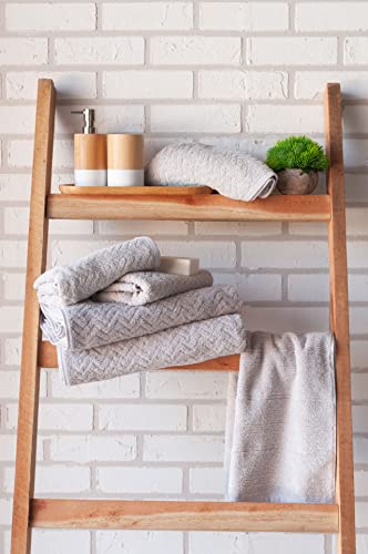 Jogo Toalhas de Banho com 5 peças Fio Penteado de Algodão PREMIUM - Milly Cinza