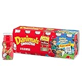Dannon Danimals Smoothie Lowfat Dairy Drink Variety Pack, Strawberry Explosion & Banana Split, 3.1 Ounce Drinks (Pack of 12)