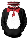 IIMMER Tween Girls&Boys Halloween Casual Hoodies Cute Striped Costume Ribbed Cuffs Fashion Pullover Black & White 7-8 Years