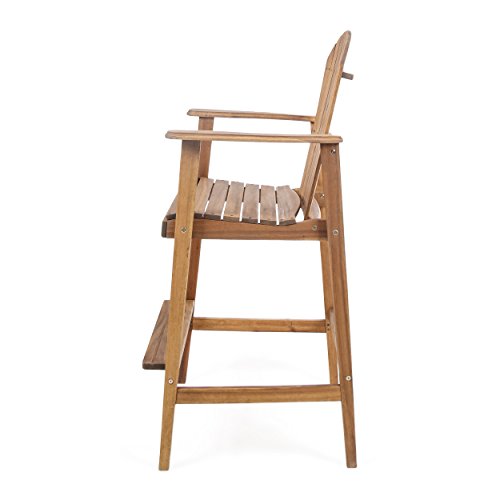 Christopher Knight Home Malibu Outdoor Acacia Wood Adirondack Barstools, 2-Pcs Set, Natural Stained #TOP2