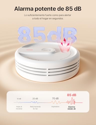 Miniatura 7 de X-Sense Detector De Humo Inteligente Para El Hogar, Vida Útil De 10 Años Con Batería Reemplazable, Función Wi-Fi Y App, Modo Nocturno, Xs0e-Ir, 1 Unidad