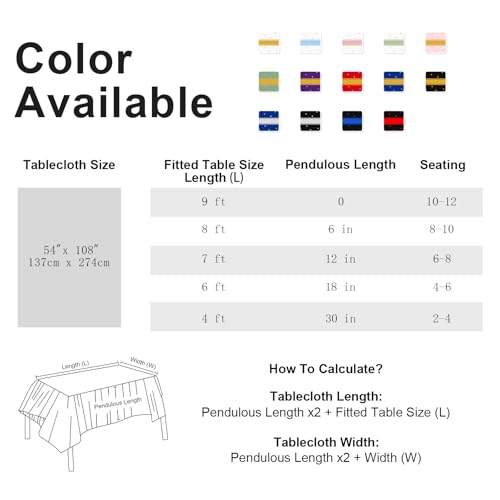 Image of 6 Pack White and Light Blue Tablecloth Party Decorations Plastic White Tablecloth Printed Light Blue Table Runner 54 x108 Inch Disposable Rectangle Table Cover for Birthday Wedding Graduation