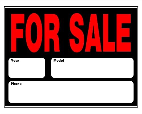 Hillman English Black Auto for Sale Sign 15 in. H X 19 in. W - Case of: 66