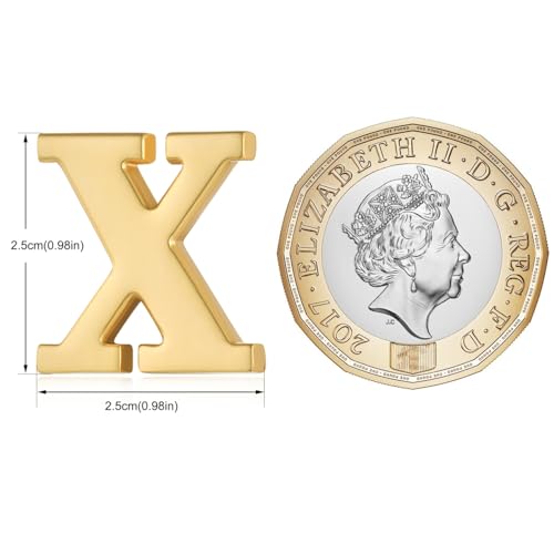 Image of HONEY BEAR Mens Womens Initial Alphabet Letter Lapel Pins Collar Badge Brooches for Business Wedding Graduation Gift Matte Gold 0.59 inches