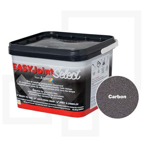 EASYJoint Select Patio Sand Ready Mixed Paving Jointing Compound for Outdoor Ceramic, Porcelain Tiles and More. 12.5kg All Weather, Strong and Durable Sweep in Joint Compound - Carbon