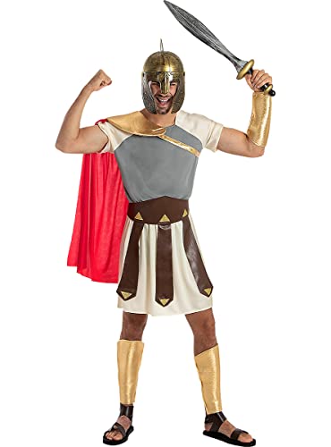 Funidelia | Disfraz de gladiador para hombre Roma, Gladiador, Centurión - Disfraz para adultos y divertidos accesorios para Fiestas, Carnaval y Halloween - Talla S - M - Marrón