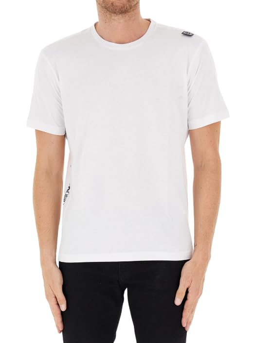 T-shirt blanc EA7 Emporio Armani 6DPT04PJVPZ pour homme en coton premium