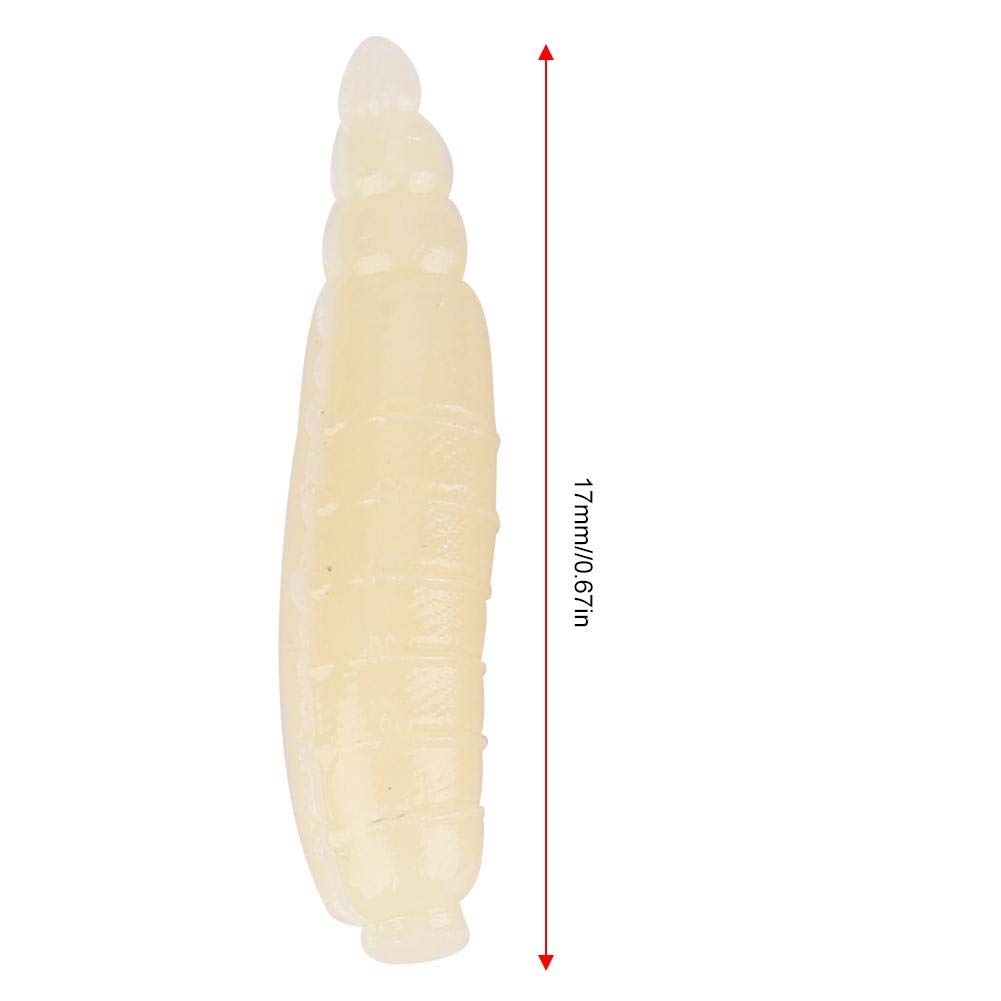 Lot De 200 Leurres Souples 17 Mm – Asticots Fluorescents En PVC, Ultra-réalistes Pour Pêche En Eau Douce