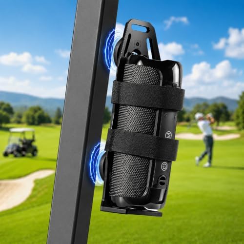 ZHSHICT Magnetic Speaker Mount for Golf Cart, Adjustable Strap Holder