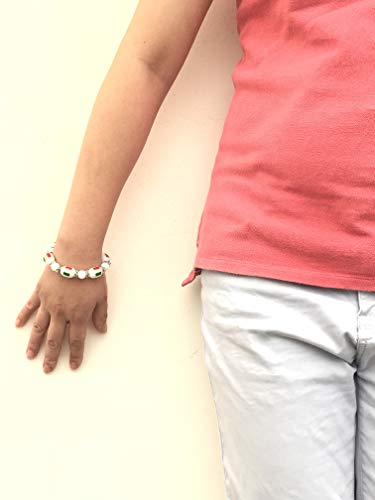 Italy Mexico Flag Banner Beaded Bracelet for Women, Travel Souvenir Gift for Soccer Fans, 1 Pc2